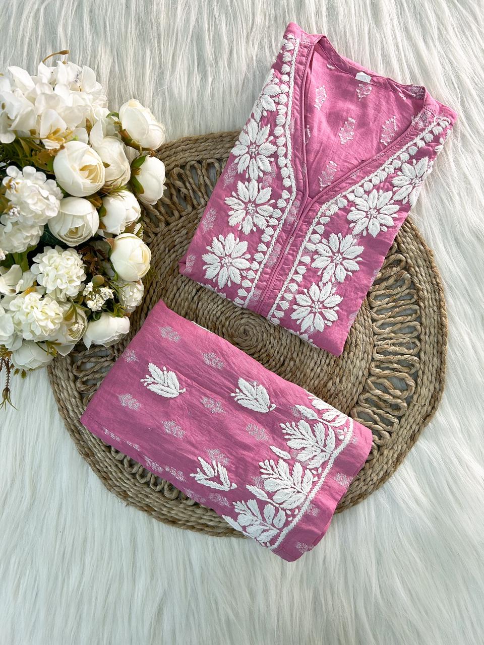 Aayat Handcrafted Designer Kids Chikankari Plazzo Set