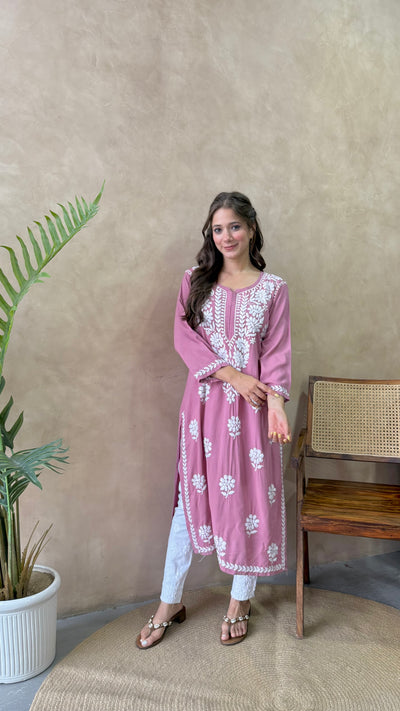 Raaha Premium Long Rayon Straight Kurta