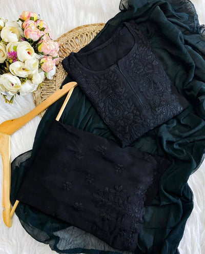 Heer Premium Handcrafted Black Rayon Plazzo Set