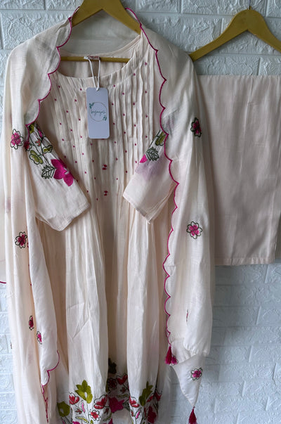 Kiara Premium Mul Chanderi Embroidered Set