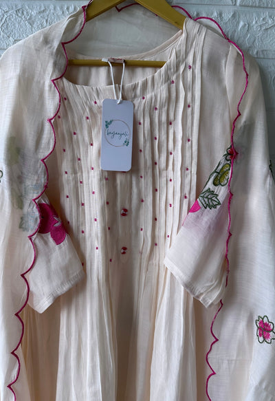 Kiara Premium Mul Chanderi Embroidered Set