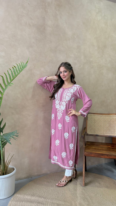 Raaha Premium Long Rayon Straight Kurta