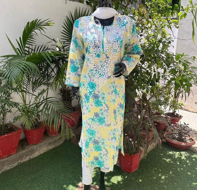 Heer Long Multi Color Mulmul kurta