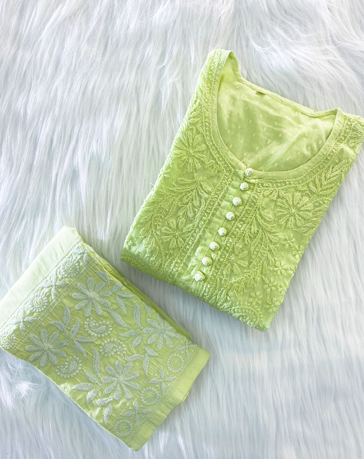 ￼Gul Green Handcrafted Cotton Co-rd Set