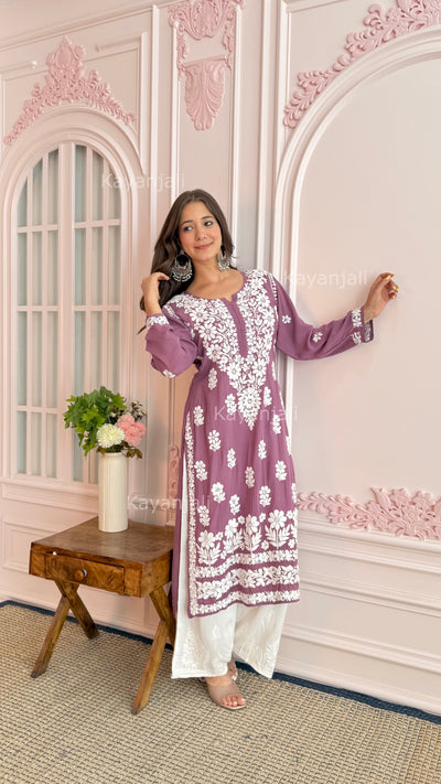 AAYAT PREMIUM MAUVE LONG MODAL STRAIGHT KURTA