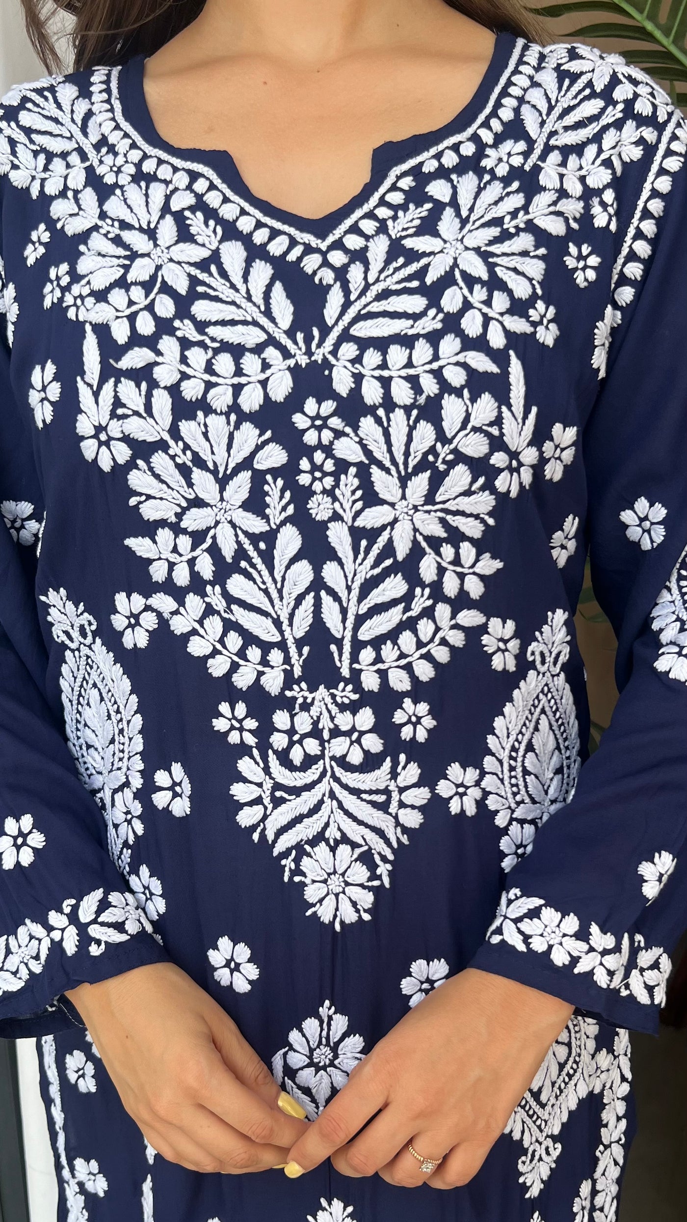 Ranjha Premium Blue Long Modal Straight Kurta
