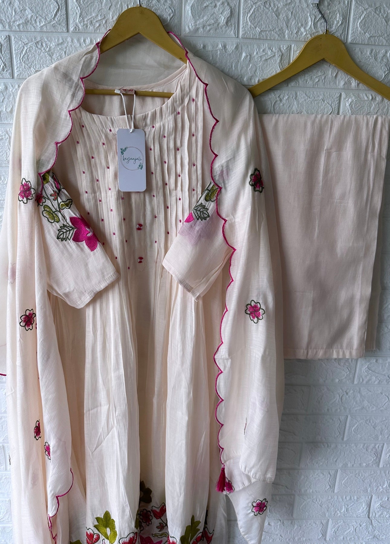 Kiara Premium Mul Chanderi Embroidered Set