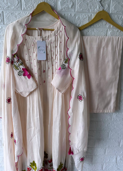 Kiara Premium Mul Chanderi Embroidered Set