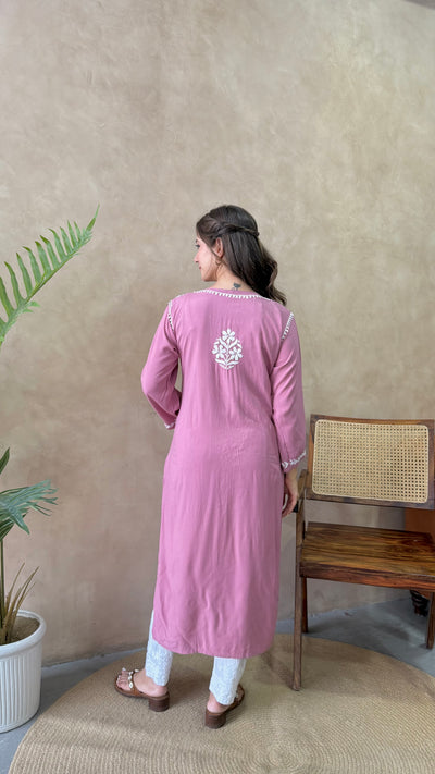 Raaha Premium Long Rayon Straight Kurta
