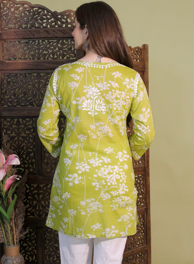 HEER PREMIUM GREEN SHORT MULMUL KURTA