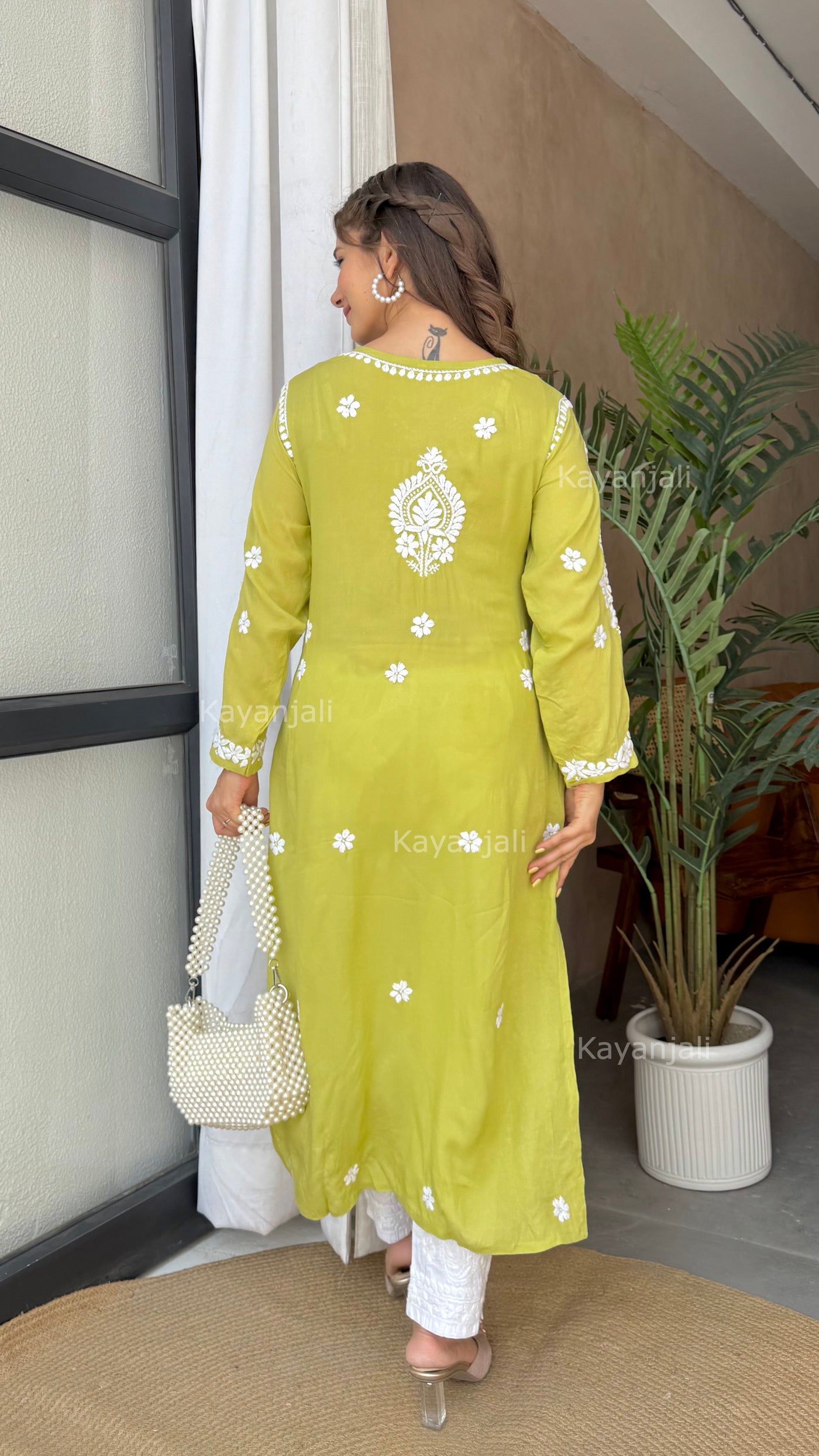 Ranjha Premium Green Long Modal Straight Kurta