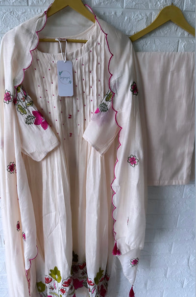 Kiara Premium Mul Chanderi Embroidered Set