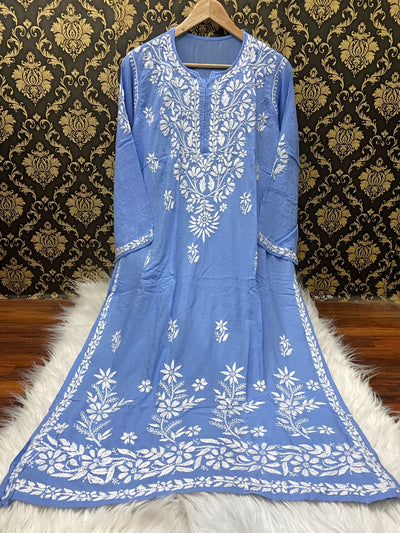 Heer Handcrafted Blue Modal Kurta And Pant Set